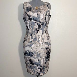 Calvin Klein Printed Keyhole Sheath Dress 14